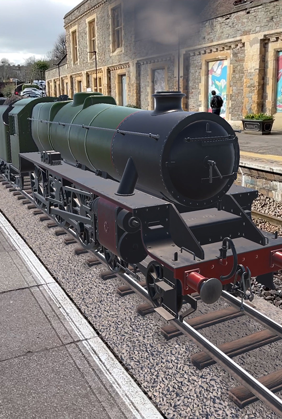 3D model of a train in Augmented Reality that can be use in WebAR