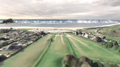 3D terrain, coast of Penzance flood visualisation for Augmented Reality app