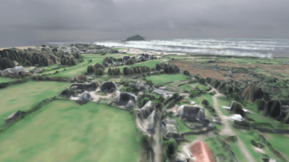 Visioning 3D terrain of coast of Penzance flood visualisation for Augmented Reality app