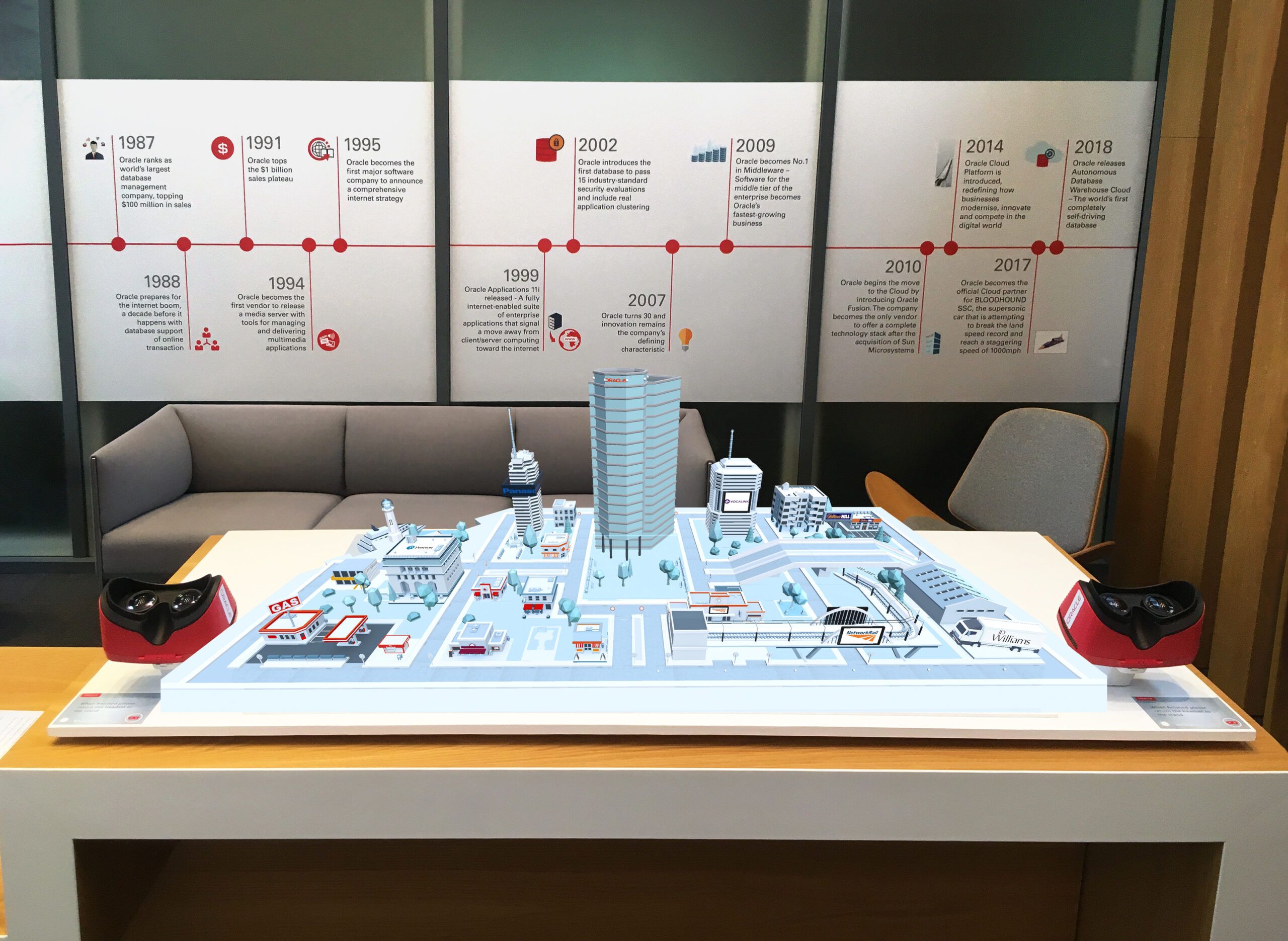 Oracle AR city overlay over tracking image