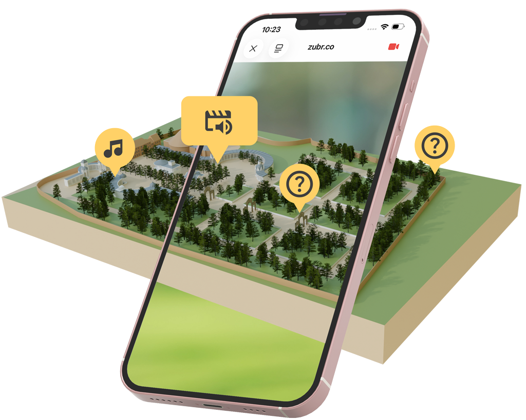 Web AR 3d model of a miniature park base on Vauxhall Pleasure Gardens. Tap to place in AR with pop up information pointd