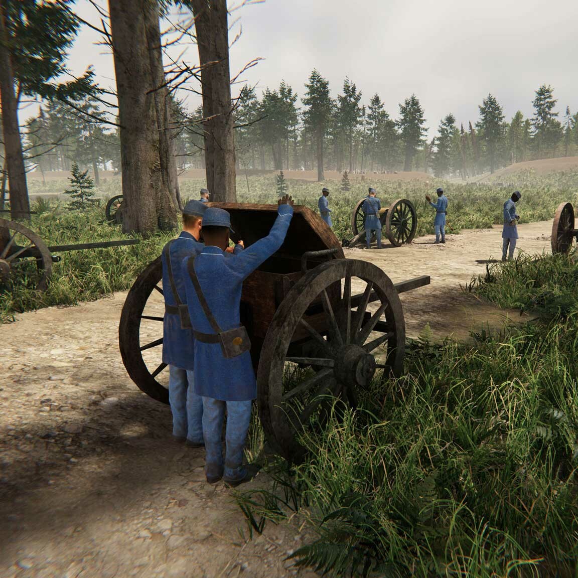 Digital reconstruction of the Honey hill Battlefield with soldier from the Union lines for a WebAR experience